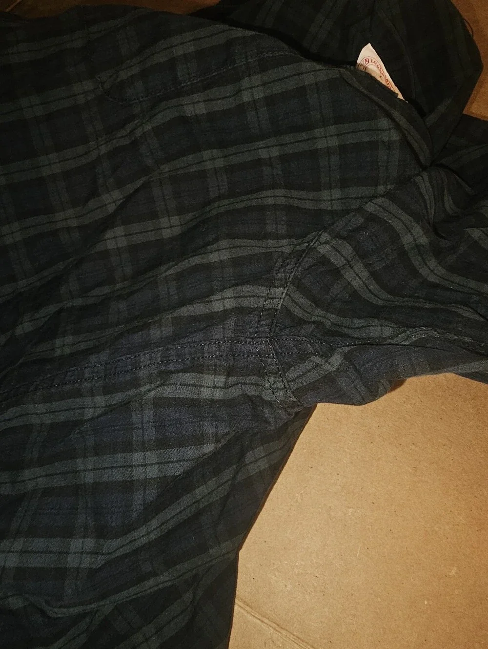Brooks Brothers Men's Large Black Watch Tartan Plaid Cotton Pajama Shirt Top